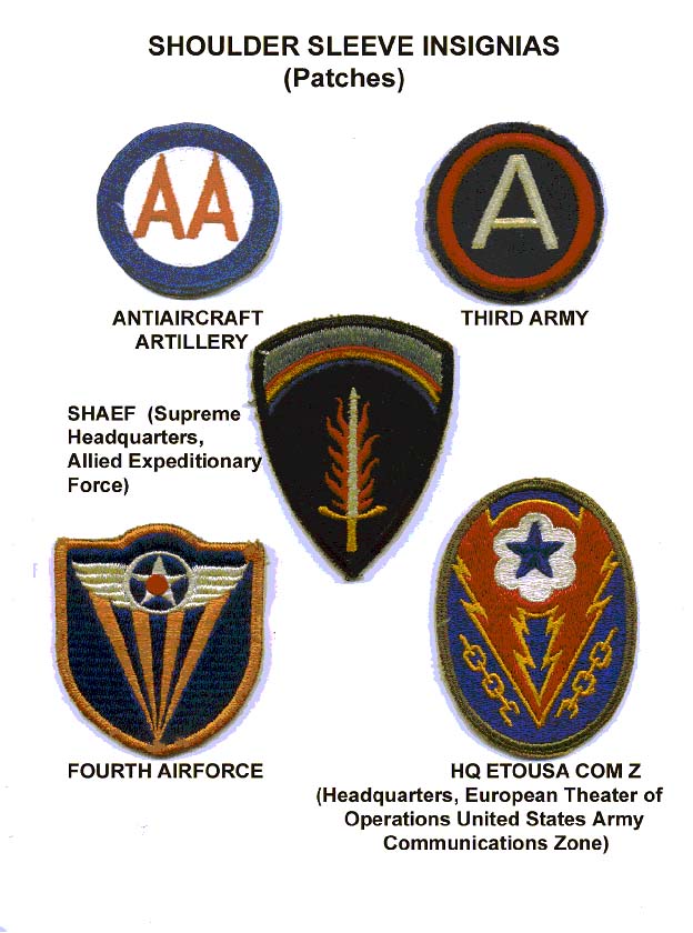 World War 2 Insignias Patches Army